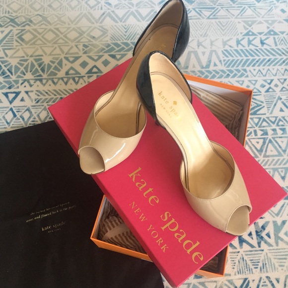 Kate Spade ♠️ Patent Peep Toe Heels - Picture 1 of 7
